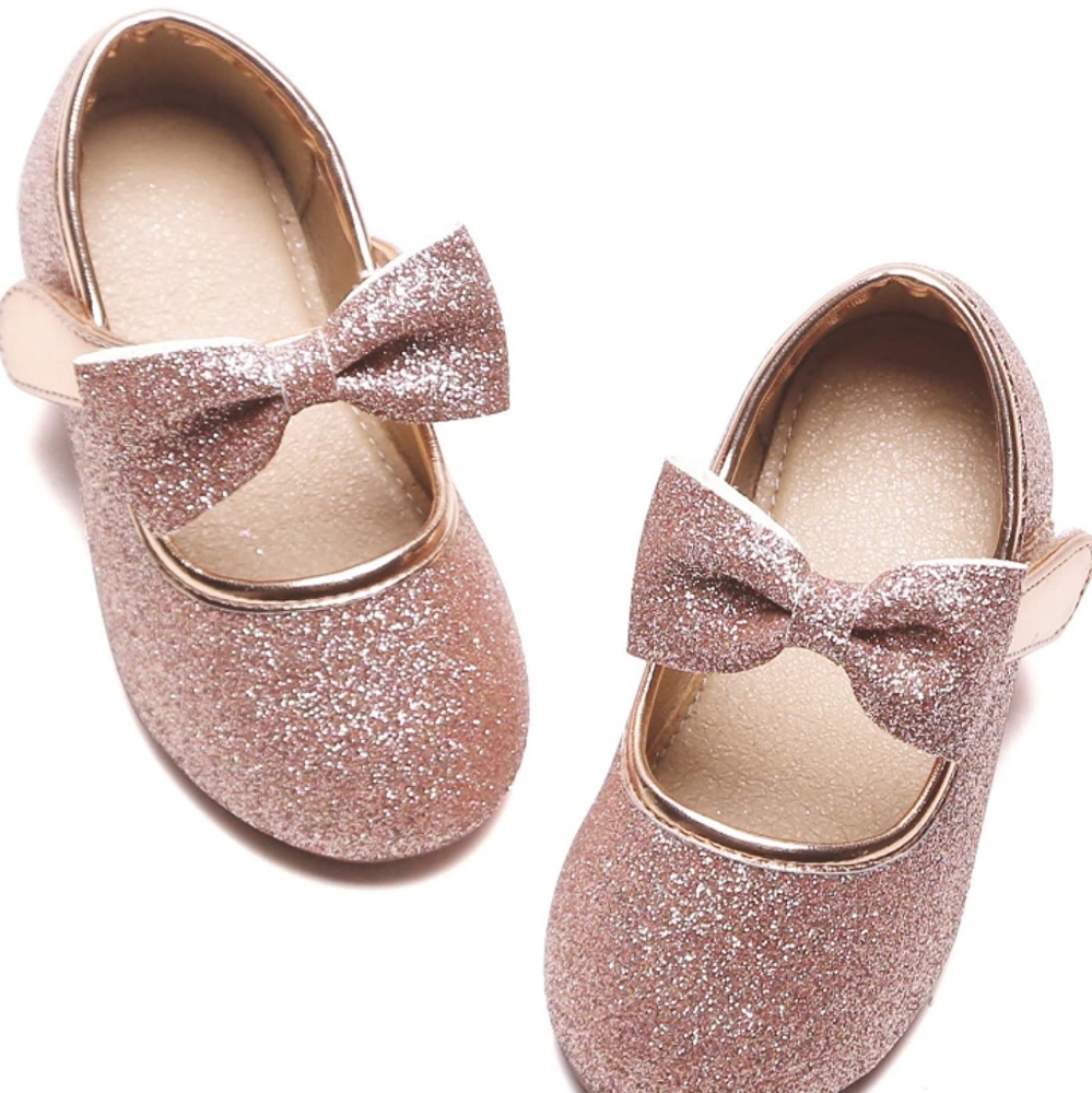 Toddler Glitter Rose Gold Ballet Flats